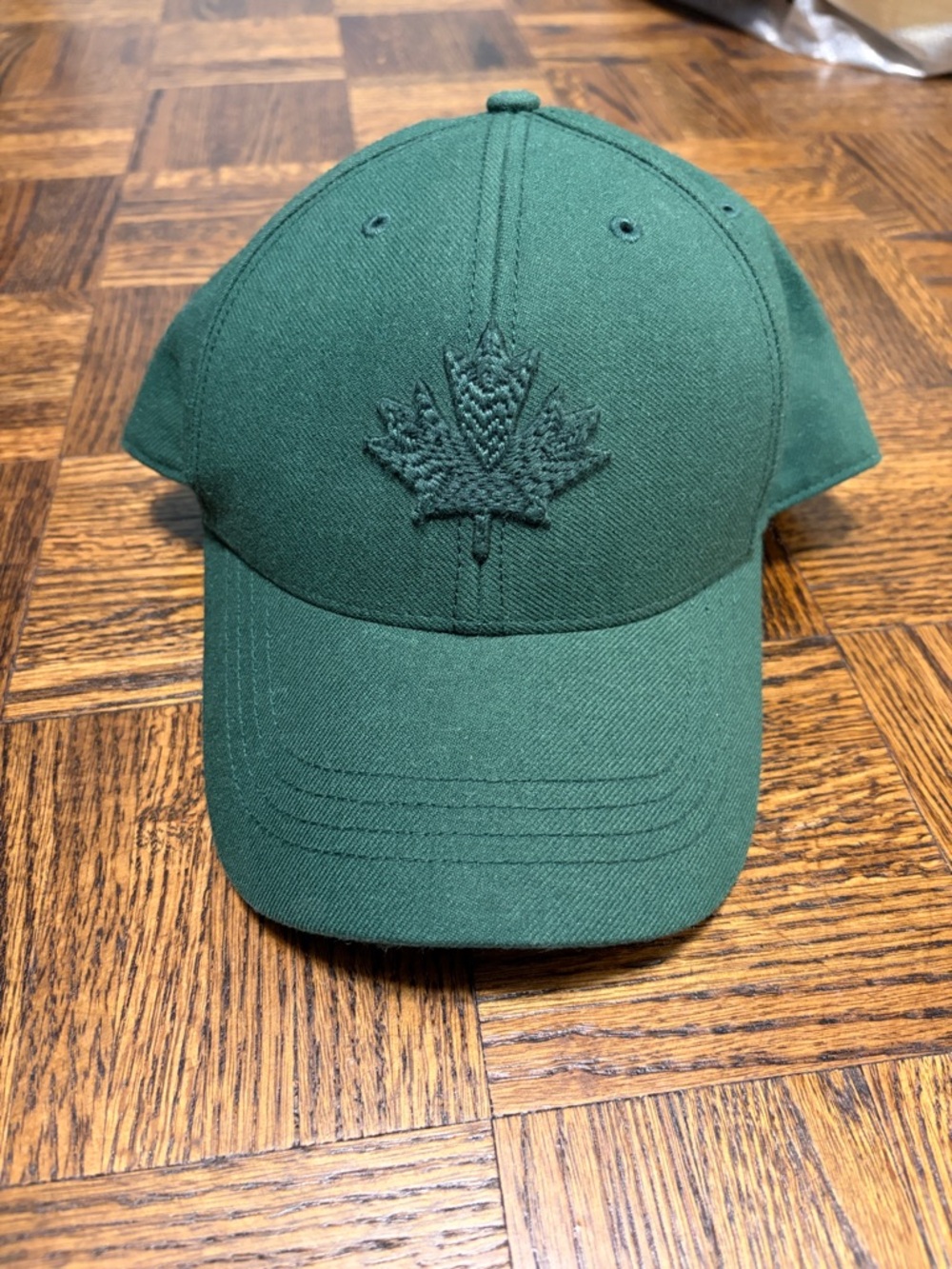 Roots Forest Green Maple Leaf Cap